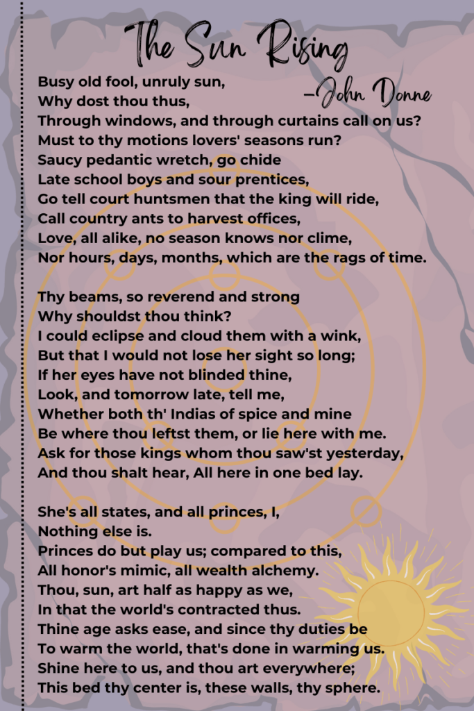 The Sun Rising by John Donne poem
